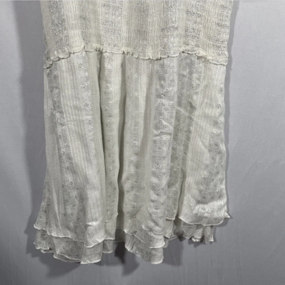 NWT Isabella Rose [ Large ] Villa Smocked Cover-Up Dress‎ in White/Silver